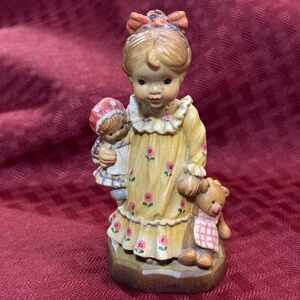 Anri Nightie Night 4" Sarah Kay Wood Sculpture Figurine Ltd Ed 1573/400 Rare!